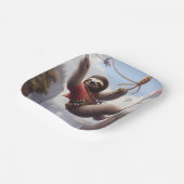 Sloth Ziplining Pappteller (Gewinkelt)