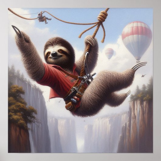 Sloth Ziplining Poster (Vorne)