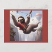 Sloth Ziplining Postkarte (Vorderseite)