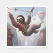 Sloth Ziplining Serviette (Vorderseite)