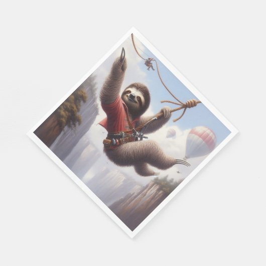 Sloth Ziplining Serviette (Ecke)
