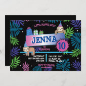 SLOTH ZOO JUNGLE Geburtstagsparty Einladung (Vorne/Hinten)