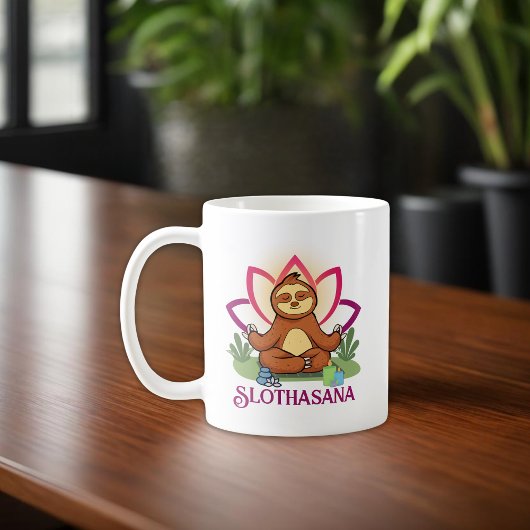"Slothasana" Sloth macht Yoga-Meditation Kaffeetasse
