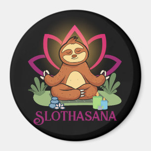 "Slothasana" Sloth macht Yoga-Meditation Magnet