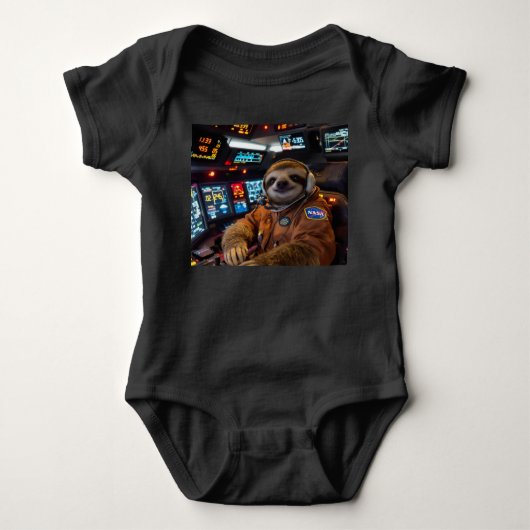 SlothCommander in Space Bodysuit Baby Strampler (Vorderseite)