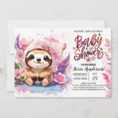 Slothful Wonder Baby Dusche Einladung (Vorderseite)