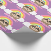 Slothicorn Slothunicorn-niedliches Geschenkpapier (Ecke)