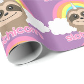 Slothicorn Slothunicorn-niedliches Geschenkpapier (Rolleneckpunkt)