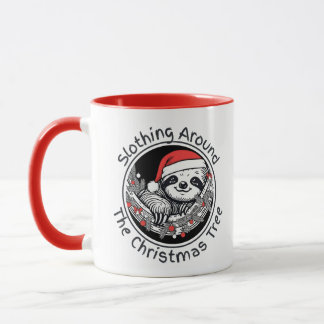 Slothing Around the Christmas Tree Mug Tasse