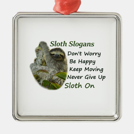 Slothing Foto Motivierend Sloth Redewendungen Ornament Aus Metall (Vorne)