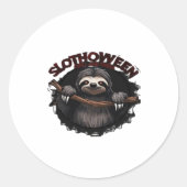 Slothoween Chill and Thrill - Creepy Sloth Classic Runder Aufkleber (Vorderseite)