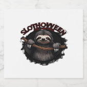 Slothoween Chill and Thrill - Creepy Sloth Classic Schaumweinetikett (Einzelnes Label)