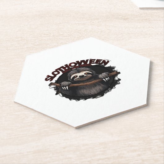 Slothoween Chill and Thrill - Creepy Sloth Classic Untersetzer (angewinkelt)