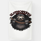 Slothoween Chill And Thrill - Gruseliger Faultier Banner (Vertikal)