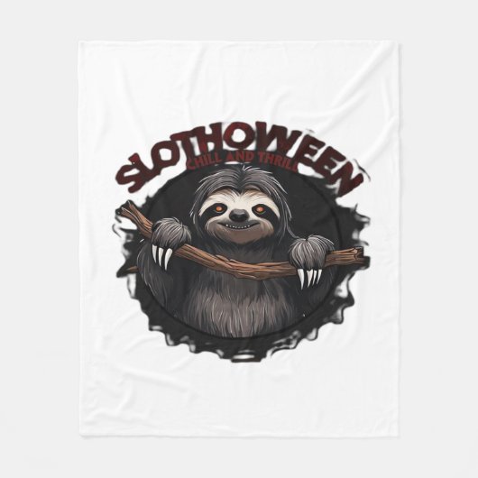 Slothoween Chill And Thrill - Gruseliger Faultier Fleecedecke (Vorderseite)