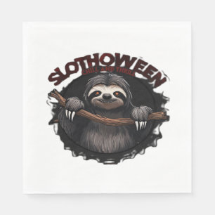 Slothoween Chill And Thrill - Gruseliger Faultier Serviette