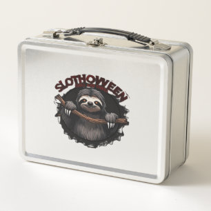 Slothoween Chill And Thrill - Gruseliger Sloth Kla Metall Brotdose