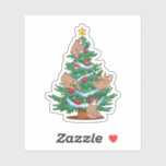 SLOTHS CHRISTMAS TREE AUFKLEBER<br><div class="desc">Ein buntes Design mit einem festlichen Weihnachtsbaum mit niedlichen Hängen,  die an den Ästen hängen. Ideal für die Ferienzeit!</div>
