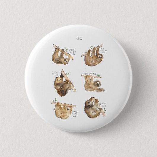 Sloths Classic Button (Vorderseite)
