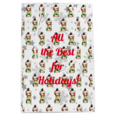 Sloths Holidays Anpassen Mittlere Geschenktüte (Vorderseite)