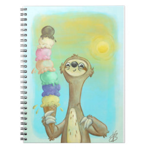 Sloths-Liebe-Eiscreme! Notizblock
