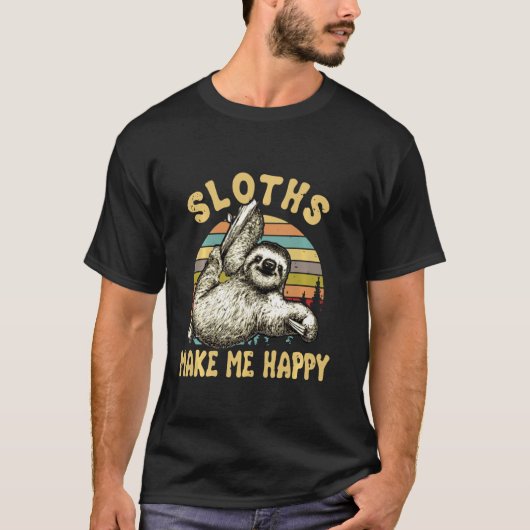 Sloths Make Me Happy Sloths So Cute Long Sleeve T-Shirt (Vorderseite)