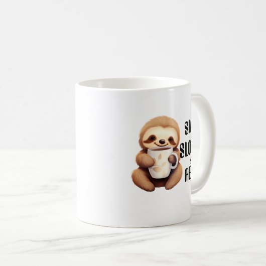 Sloths Morgenbraun Kaffeetasse (VorderseiteRechts)