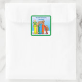 Sloth's Reading Books Personalisiertes Buchzeichen Quadratischer Aufkleber (Tasche)