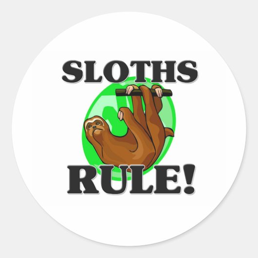 SLOTHS-Regel! Runder Aufkleber (Vorderseite)