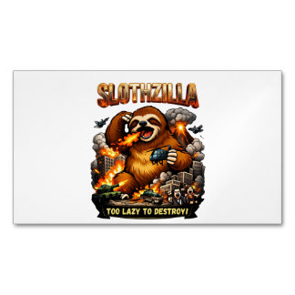 Slothzilla Too Lazy to Destroy,Funny Kaiju Monster Magnetische Visitenkarte