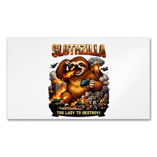 Slothzilla Too Lazy to Destroy,Funny Kaiju Monster Magnetische Visitenkarte (Vorderseite)