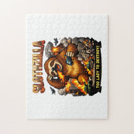 Slothzilla Too Lazy to Destroy,Funny Kaiju Monster Puzzle