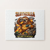 Slothzilla zu faul zum Zerstören, lustiges Kaiju-M Puzzle (Horizontal)