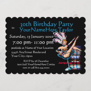 Slotmaschine 30. Geburtstag Party Einladung