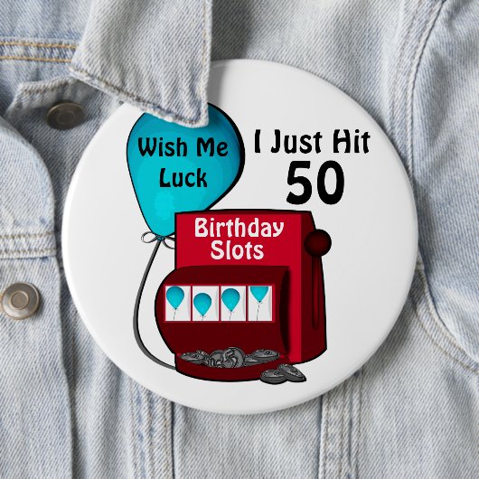 Slotmaschine 50. Geburtstag Button (Beispiel)
