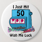Slotmaschine 50. Geburtstag Button (Vorderseite)