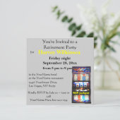 Slotmaschine Casino Theme Retirement Party Einladung (Stehend Vorderseite)