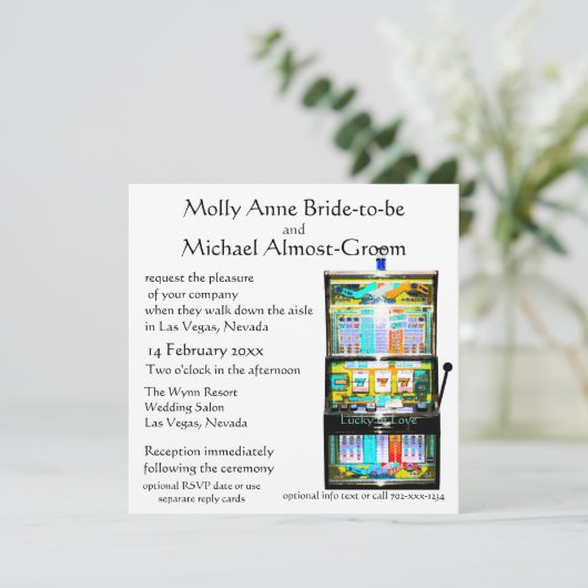 Slotmaschine Glück in der Liebe Einladung (Stehend Vorderseite)