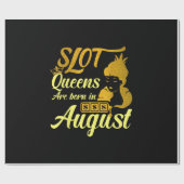 Slotmaschine Königin August Geburtstag Geschenkpapier (Flach)
