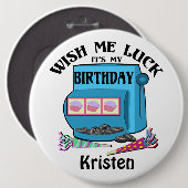 Slotmaschine zum Geburtstag Button (Vorne & Hinten)