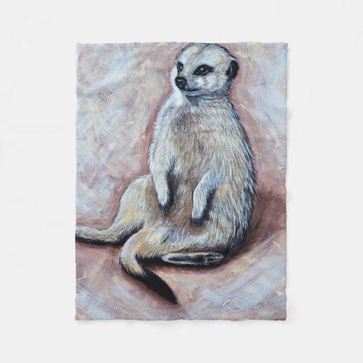 Slouchy Meerkat Painting Fleecedecke (Vorderseite)