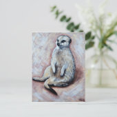 Slouchy Meerkat Painting Postkarte (Stehend Vorderseite)