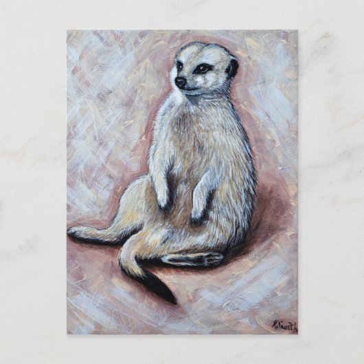Slouchy Meerkat Painting Postkarte (Vorderseite)