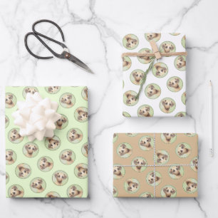 Sloughi Malerei Goldener Sand Süße Original Hunde  Geschenkpapier Set