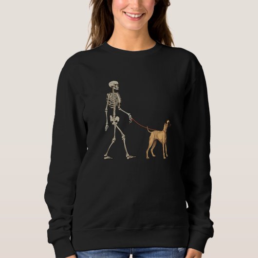 Sloughi Skeleton Dog Walking Halloween Dog Sweatshirt (Vorderseite)