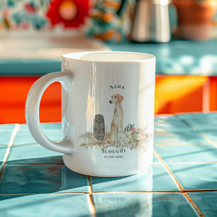 Sloughi-Wasserfarben-Hund   Monogramm Kaffeetasse