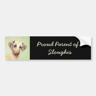 Sloughis-Malerei - Niedliche Original Hunde-Kunst Autoaufkleber