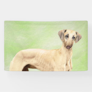 Sloughis-Malerei - Niedliche Original Hunde-Kunst Banner