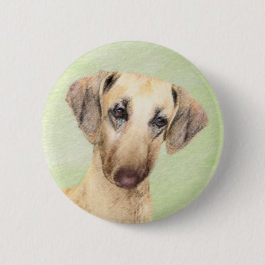 Sloughis-Malerei - Niedliche Original Hunde-Kunst Button (Vorderseite)