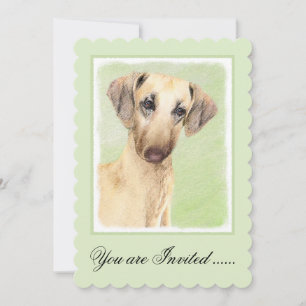 Sloughis-Malerei - Niedliche Original Hunde-Kunst Einladung